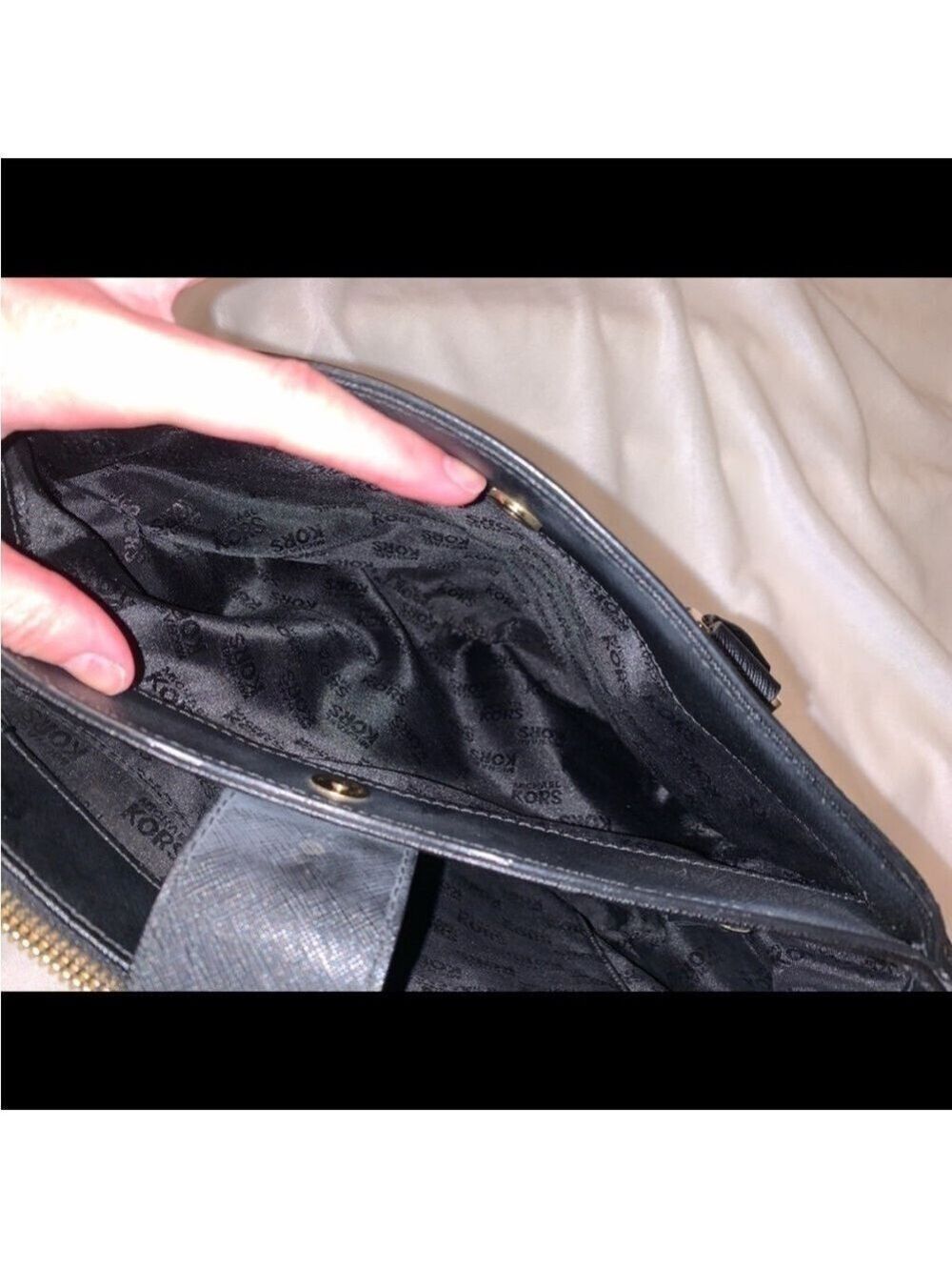 Michael Kors Black Satchel with Gold Accents and Adjustable Strap - Picture 8 of 10